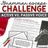 Active and Passive Voice Grammar Activity Escape Room Challenge, Slides, & Quiz