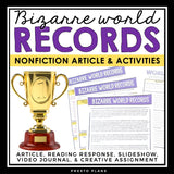 NONFICTION ARTICLE AND ACTIVITIES INFORMATIONAL TEXT: WORLD RECORDS