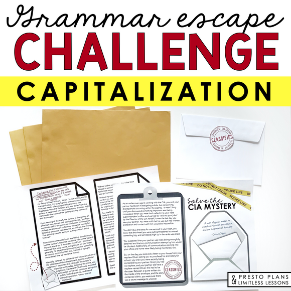 CAPITALIZATION GRAMMAR ACTIVITY INTERACTIVE ESCAPE CHALLENGE