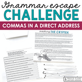 Commas in Addresses Grammar Activity Escape Room Challenge, Presentation, & Quiz