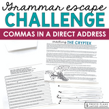 COMMAS WITH DIRECT ADDRESS GRAMMAR ACTIVITY INTERACTIVE ESCAPE CHALLENGE