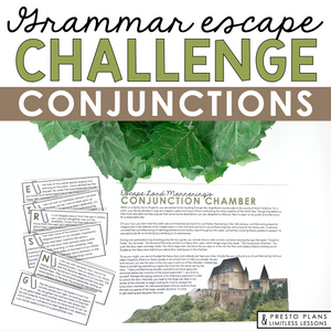 Coordinating Conjunctions Grammar Activity Escape Room Game, Slides, and Quiz