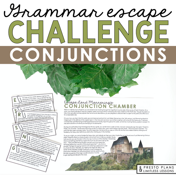 COORDINATING CONJUNCTIONS GRAMMAR ACTIVITY INTERACTIVE ESCAPE CHALLENGE