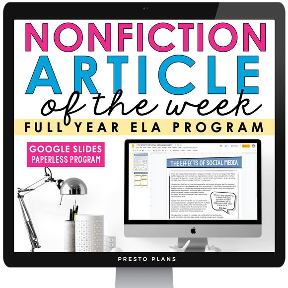 NONFICTION FULL YEAR ARTICLE OF THE WEEK: PRESENTATIONS & ACTIVITIES | DIGITAL