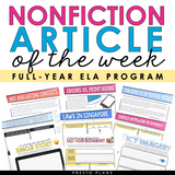 Nonfiction Article of the Week - Reading Comprehension & Analysis Activities