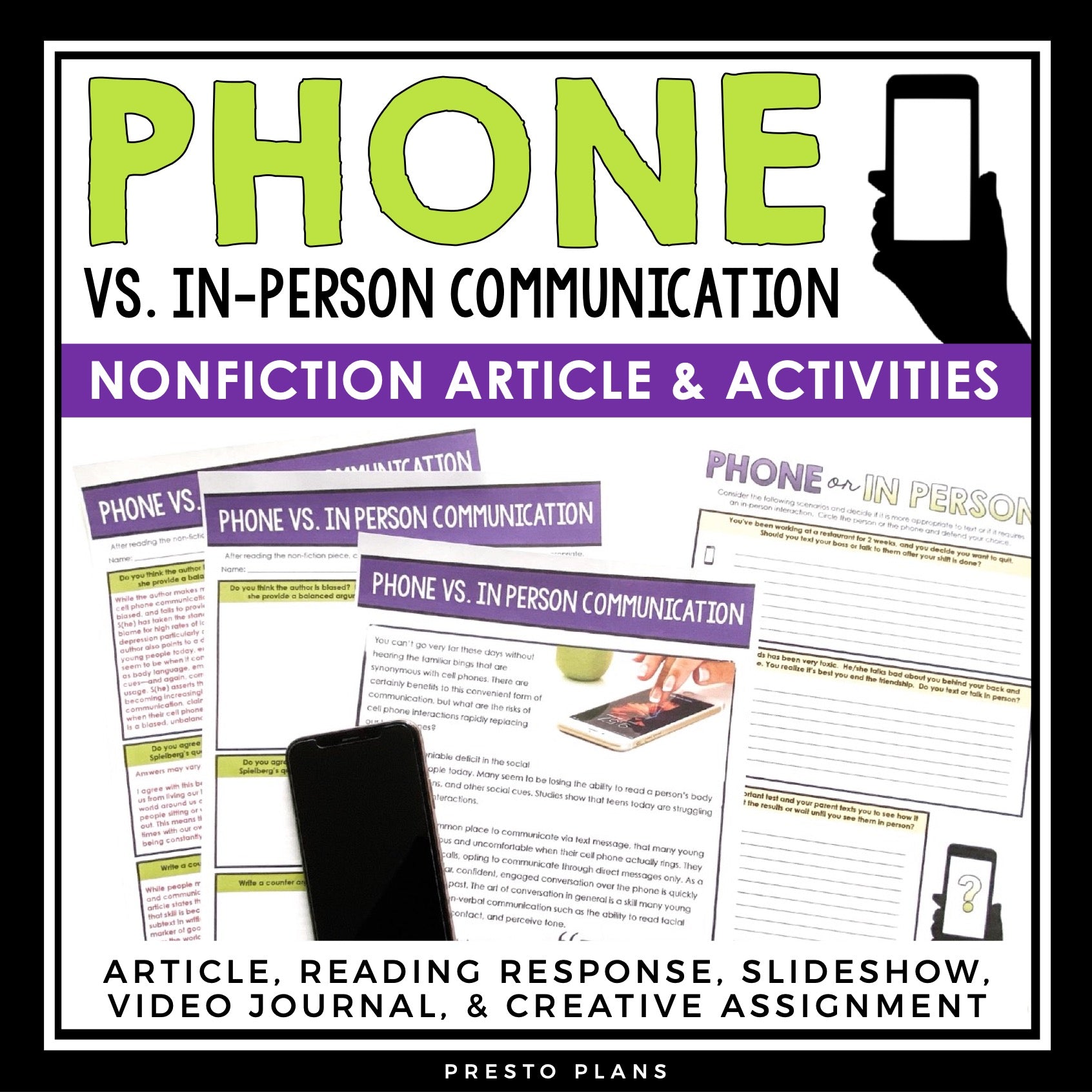 Nonfiction Reading Comprehension Article and Activities