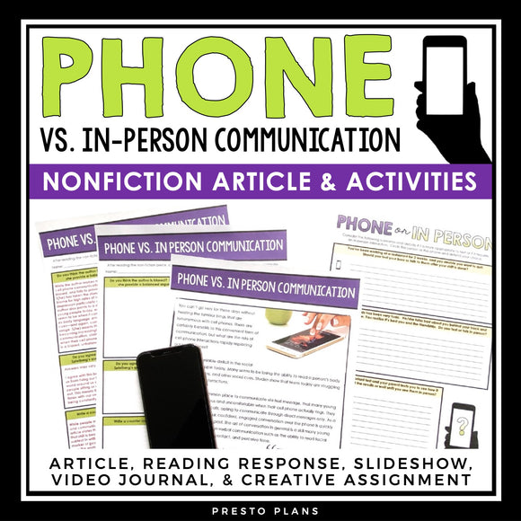 NONFICTION ARTICLE & ACTIVITIES INFORMATIONAL TEXT: COMMUNICATION