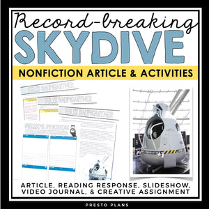 Nonfiction Reading Comprehension Article and Activities - Felix Baumgartner