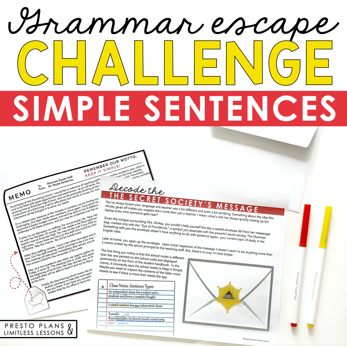 Simple Sentence Type Grammar Activity Escape Room Challenge Slides A Simple Sentence Type Grammar Activity Escape Room Challenge Slides A