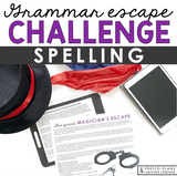Spelling Practice Grammar Activity Escape Room Challenge, Presentation, and Quiz