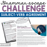 Subject Verb Agreement Grammar Activity Escape Room Challenge, Slides, & Quiz