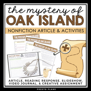NONFICTION ARTICLE AND ACTIVITIES INFORMATIONAL TEXT: OAK ISLAND MYSTERY
