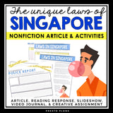 NONFICTION ARTICLE AND ACTIVITIES INFORMATIONAL TEXT: LAWS OF SINGAPORE