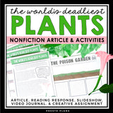NONFICTION ARTICLE & ACTIVITIES INFORMATIONAL TEXT: DEADLIEST PLANTS
