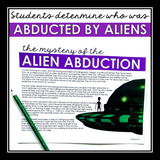 Close Reading Mystery Text Evidence Inference Activity - Alien Abduction Mystery