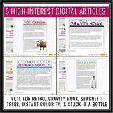 APRIL FOOLS' DAY PRANKS IN HISTORY DIGITAL NONFICTION READING COMPREHENSION