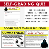 COMMA SPLICES GRAMMAR ACTIVITY DIGITAL GOOGLE ESCAPE CHALLENGE