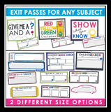 Exit Tickets for Any Subject -  Comprehension Check - Exit Slips or Exit Passes