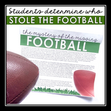 Close Reading Mystery Text Evidence Inference Activity - Who Stole the Football?