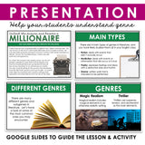 Genres Introduction Presentation & Escape Room Digital Reading Activity