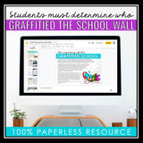 Close Reading Digital Mystery Text Evidence Inference Activity - School Graffiti