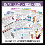 Greek Mythology Unit - Greek Gods Reading Activities, Quizzes, and Final Project