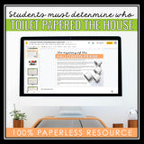 HALLOWEEN CLOSE READING DIGITAL INFERENCE MYSTERY: WHO TOILET PAPERED THE HOUSE?