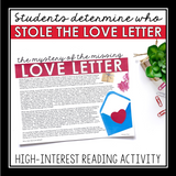 Valentine's Day Close Reading Mystery Inference Activity - Stolen Love Letter