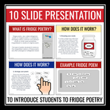 Poetry Writing Activity - Refrigerator Poetry Hands-On Writing - Magnetic Poem