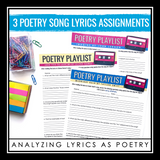 Poetry Song Analysis Assignments - Analyzing Music Song Lyrics as Poetry