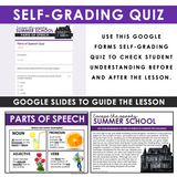 Parts of Speech Escape Room Digital Grammar Activity, Google Slides, and Quiz