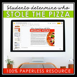 Close Reading Digital Mystery Inference Activity - Who Stole the Pizzas?