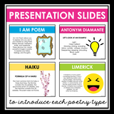 Poetry Writing Unit Booklet - Haiku, Acrostic, Limerick, Concrete, & More