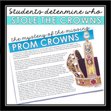 CLOSE READING INFERENCE MYSTERY: WHO STOLE THE PROM KING AND QUEEN'S CROWNS?