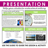 Setting of a Story Presentation & Story Element Escape Room Reading Activity
