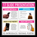 Poetry Writing Activity - Texting Poetry Presentation & Poem Writing Assignment