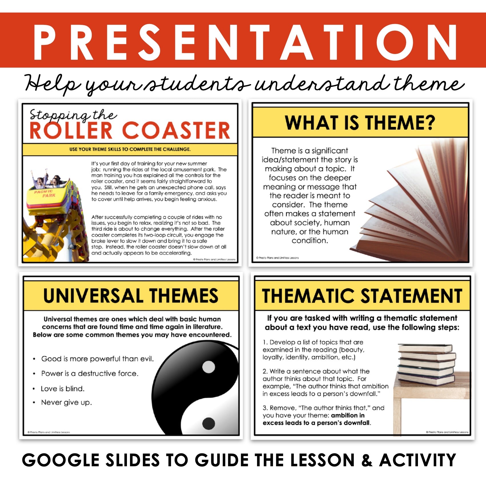 Theme as a Fiction Story Element Slides & Digital Escape Room