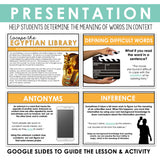 Vocabulary in Context Presentation & Digital Escape Room Reading Activity Game