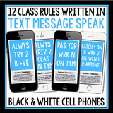 CLASS RULES POSTERS: TEXT MESSAGES