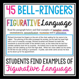 DIGITAL FIGURATIVE LANGUAGE BELL RINGERS ACTIVITY