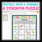 DIGITAL SYNONYM WORD CHOICE ACTIVITY PUZZLE