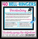 VOCABULARY PRACTICE (TEST PREP): BELL RINGERS & TASK CARDS