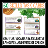 HALLOWEEN TASK CARDS GRAMMAR, PARTS OF SPEECH, FIGURATIVE LANGUAGE, & VOCABULARY