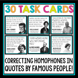 HOMOPHONES ACTIVITY: QUOTES TASK CARDS