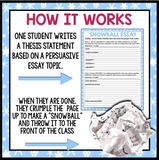 PERSUASIVE ESSAY WRITING: SNOWBALL COLLABORATIVE ACTIVITY