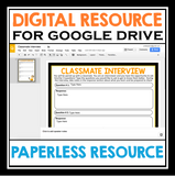 BACK TO SCHOOL DIGITAL ACTIVITY: CLASSMATE INTERVIEW (FOR GOOGLE DRIVE)