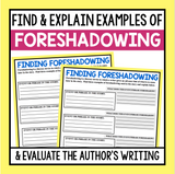 FORESHADOWING GRAPHIC ORGANIZER FOR ANY NOVEL OR SHORT STORY