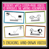 Creative Writing Assignments - Video Introductions 5 Digital Writing Activities