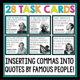 COMMAS ACTIVITY: QUOTES TASK CARDS