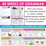 Grammar Challenge Digital Print Program - Lessons, Escape Room Games, & Quizzes